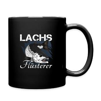 Lachs Flüsterer - Lachs Angeln Fliegenfischen - Tasse einfarbig - Schwarz - Rechts