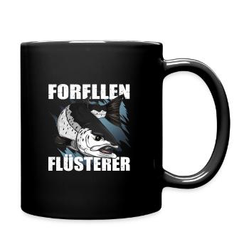 Forellen Angeln - Tasse einfarbig - Schwarz - Rechts