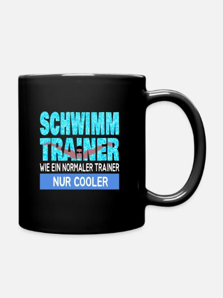 Schwimmtrainer - Tasse einfarbig - Schwarz