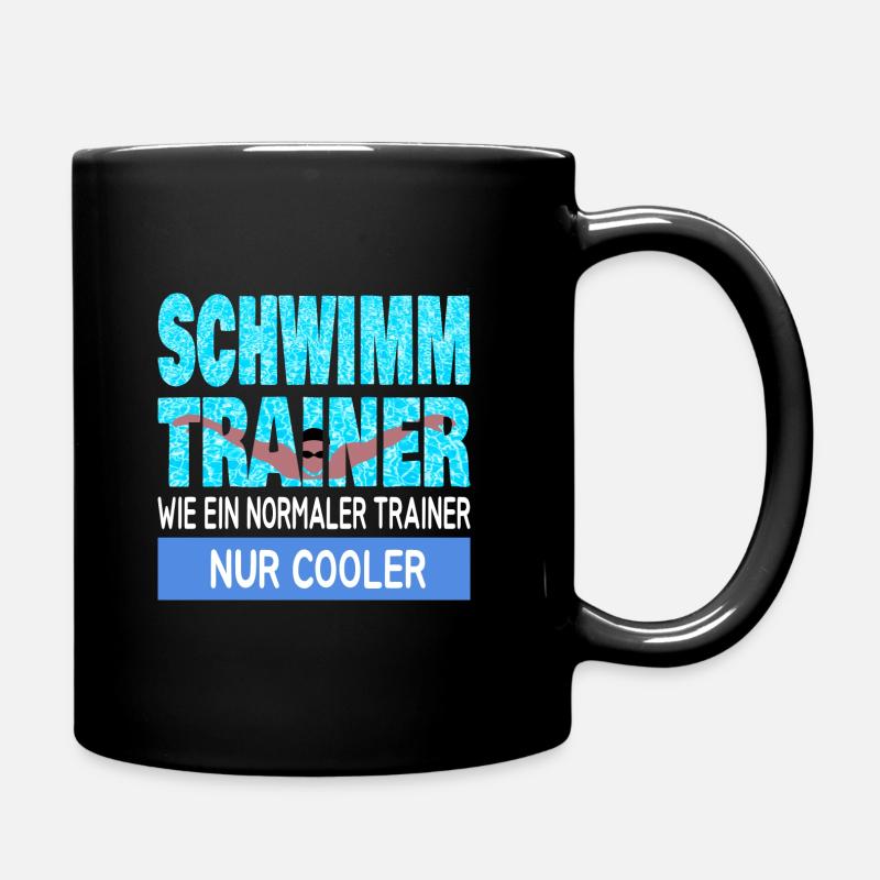 Schwimmtrainer - Tasse einfarbig - Schwarz