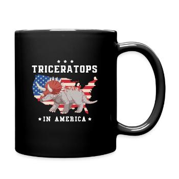 Triceratops in Amerika - Tasse einfarbig - Schwarz - Rechts