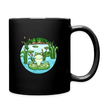 Yoga Frog in the Pond - Full Colour Mug - black - Right