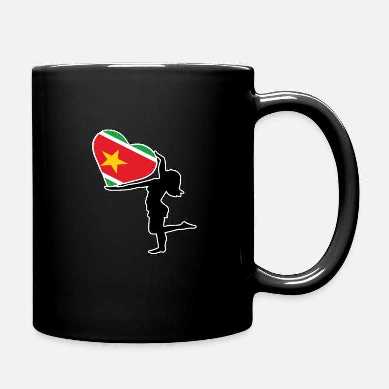 Silhouette femme cœur couleur drapeau Guadeloupe - Mug uni - noir