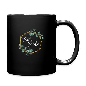 Team Bride JGA Women Modern Flower - Full Colour Mug - black - Right