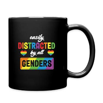 LBGT Flag Gay Pride Humain distrait par tous - Mug uni - noir - Droite