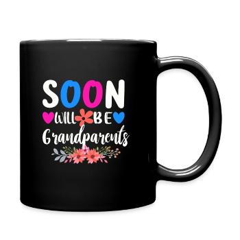 Bald werden wir Oma und Opa, Wir werden Großeltern - Tasse einfarbig - Schwarz - Rechts