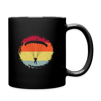 Retro Graphic Paragliding Paraglider Parachute Sky - Tasse einfarbig - Schwarz - Rechts