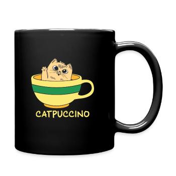 Cat Funny Animal Puns - Tasse einfarbig - Schwarz - Rechts