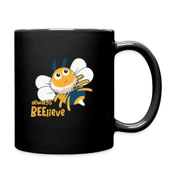 always beelieve Bee Funny Animal Puns - Full Colour Mug - black - Right