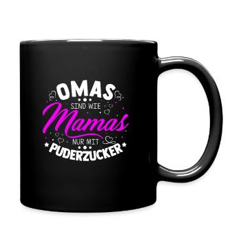 Beste Oma Lieblingsoma Puderzucker Familie Herz Ge - Tasse einfarbig - Schwarz - Rechts