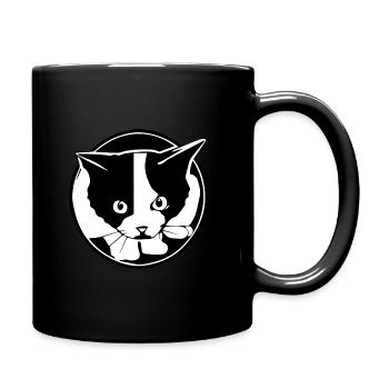 Chat Noir et Blanc - Mug uni - noir - Droite