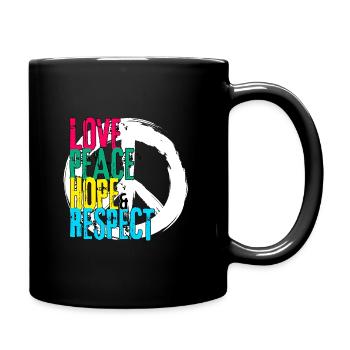 LOVE PEACE HOPE & RESPECT - Full Colour Mug - black - Right