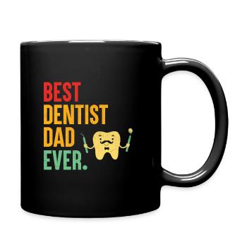 Bester Zahnarzt Papa aller Zeiten Zahnmedizin Vater Dent - Tasse einfarbig - Schwarz - Rechts