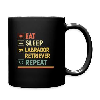 Eat Sleep Labrador Retriever Repeat Lab Dog - Full Colour Mug - black - Right