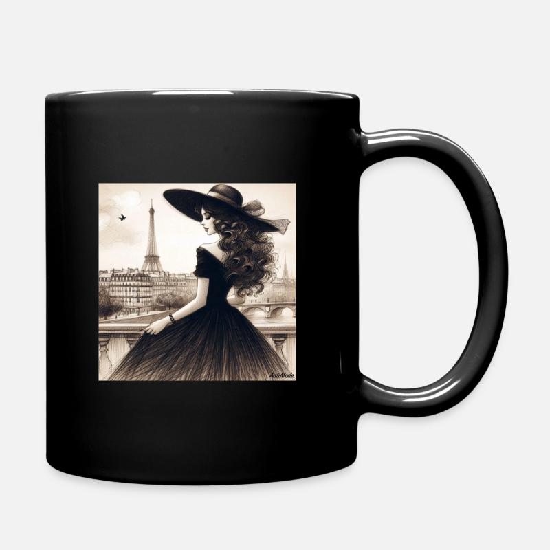 Pariser Eleganz 3 - Tasse einfarbig - Schwarz