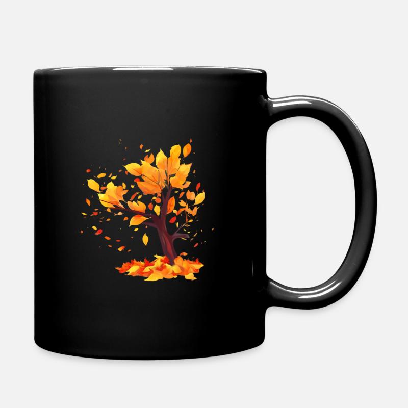 tree with fallen leaves - Tasse einfarbig - Schwarz