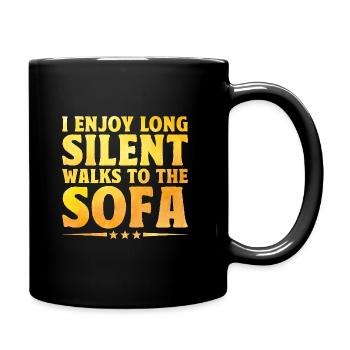 I Enjoy Long Silent Walks To The Sofa Sayings For - Full Colour Mug - black - Right