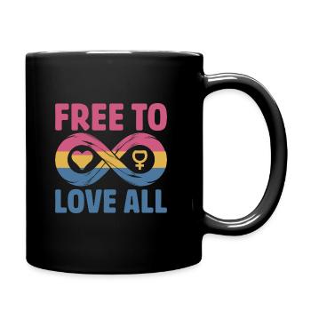 Libre d’aimer tous les LGBTQIA Mois de la fierté Pansexualité - Mug uni - noir - Droite