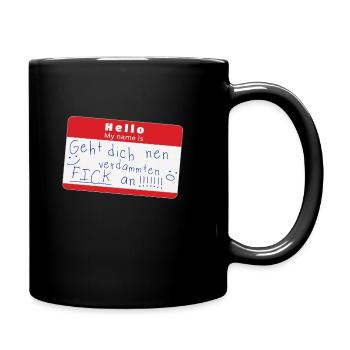 Hello my name is ... - Full Colour Mug - black - Right