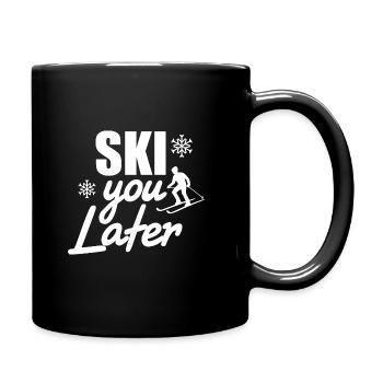 Ski You Later Skiing Funny T-Shirt Gift - Full Colour Mug - black - Right