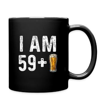 I Am 59 Plus Beer - 60th birthday - Full Colour Mug - black - Right
