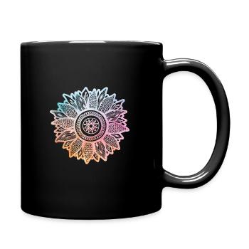 Sonnenblume - Tasse einfarbig - Schwarz - Rechts