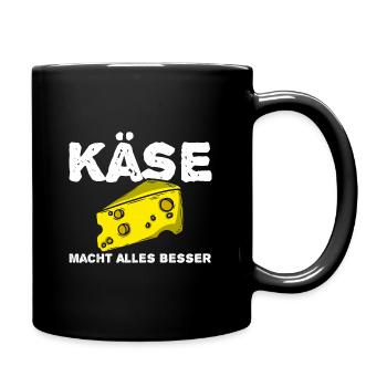 Käse - Tasse einfarbig - Schwarz - Rechts