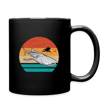 Diving with whale shark - Full Colour Mug - black - Right