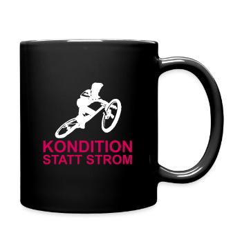 Mountainbike ohne Strom - Tasse einfarbig - Schwarz - Rechts
