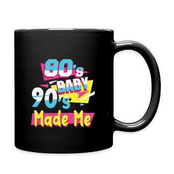 Retro 80er Baby 90er Made Me Nineties Geschenke - Tasse einfarbig - Schwarz - Rechts