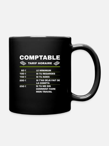 Humour Comptable Tarif Horaire Métier Comptabilité - Mug uni - noir