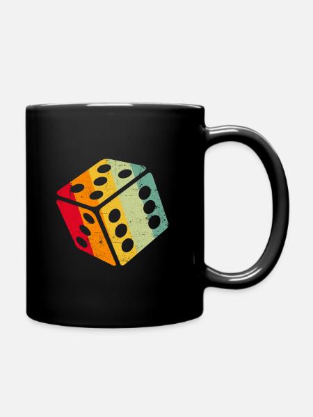 Retro Graphic Board Games Card Games Dice Game Nig - Tasse einfarbig - Schwarz
