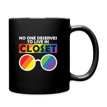 LBGT Drapeau Gay Pride Humain - Mug uni - noir - Droite