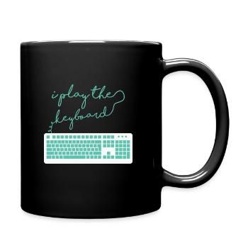 I play the Keyboard funny Programmer Hacker - Tasse einfarbig - Schwarz - Rechts