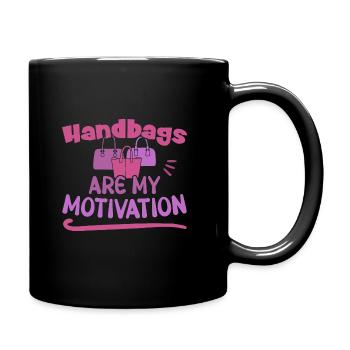 Handbags are my Motivation / Handbag Shopping - Full Colour Mug - black - Right