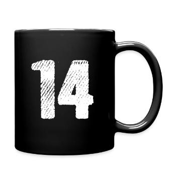 14 Zahl Trikot - Tasse einfarbig - Schwarz - Rechts