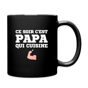 Ce soir c'est papa qui cuisine - Mug uni - noir - Droite