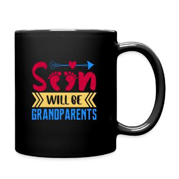 Wir werden bald Großeltern, Wir werden Oma und Opa - Tasse einfarbig - Schwarz - Rechts