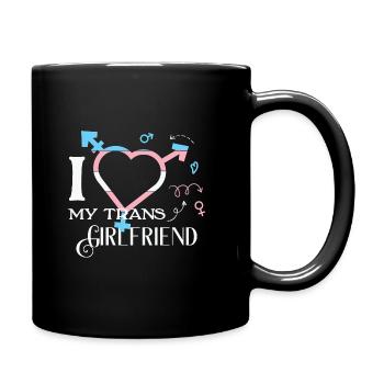 LBGT Flag Gay Pride J’aime ma petite amie trans - Mug uni - noir - Droite