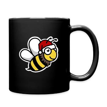 Christmas sweet bee Santa Claus - Full Colour Mug - black - Right