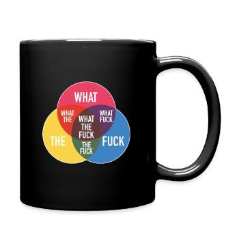 Was zum - Tasse einfarbig - Schwarz - Rechts
