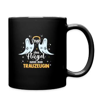 Engel Ohne Flügel Nennt Man Trauzeugin - JGA Hochz - Tasse einfarbig - Schwarz - Rechts