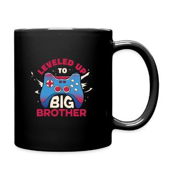 Leveled Up To Big Brother Gamer Video Game Player - Tasse einfarbig - Schwarz - Rechts