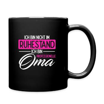 Professionelle Oma Ruhestand Rente Geschenk Großmu - Tasse einfarbig - Schwarz - Rechts