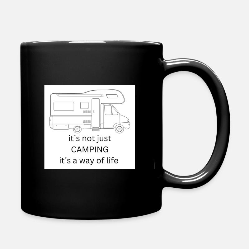 CAMPING is a way of life - Tasse einfarbig - Schwarz
