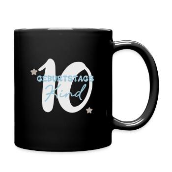 Geburtstagskind 10 Sterne - Tasse einfarbig - Schwarz - Rechts