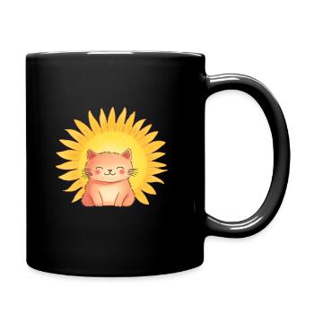 SONNE SONNENSCHEIN SONNENBLUME - Tasse einfarbig - Schwarz - Rechts