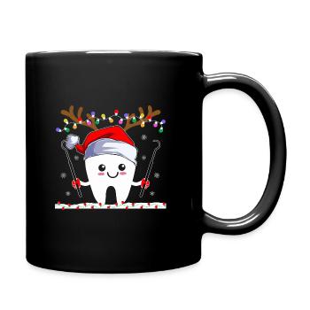 Dents Renne Noël Dentisterie Dentaire Dentistes - Mug uni - noir - Droite