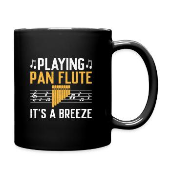 Pan Flute Player Pan Flutist Marching Band Music I - Full Colour Mug - black - Right