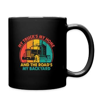 Trucker Fahren Papa Trucker Vater LKW-Fahrer - Tasse einfarbig - Schwarz - Rechts